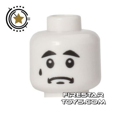 LEGO Mini Figure Heads - Sad Clown WHITE