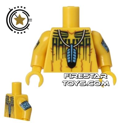 LEGO Mini Figure Torso - Tomahawk Warrior YELLOW