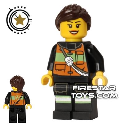 LEGO City Mini Figure – Fire - Orange Jacket 