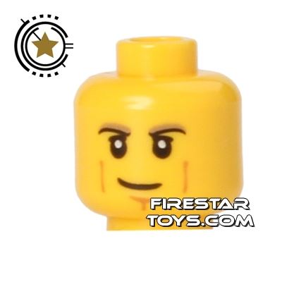 LEGO Mini Figure Heads - Smile - Cheek Lines YELLOW