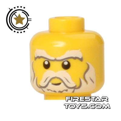 LEGO Mini Figure Heads - Beard - White YELLOW
