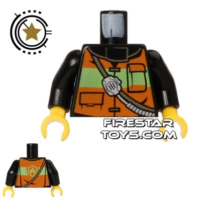 LEGO Mini Figure Torso - Fireman Vest BLACK