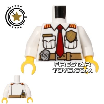 LEGO Mini Figure Torso - Fire Chief WHITE