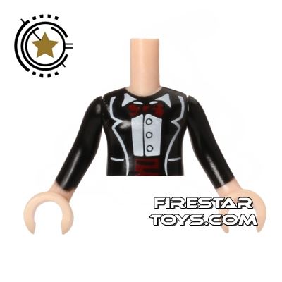 LEGO Friends Mini Figure Torso - Formal Jacket and Bow Tie BLACK