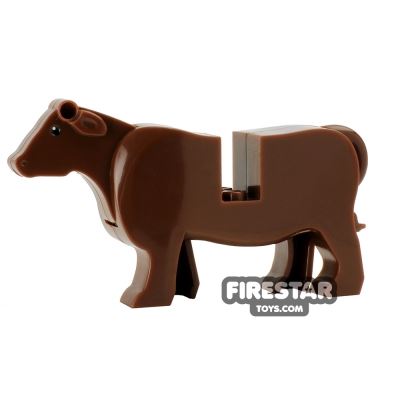 BrickForge Animals Mini Figure - Shorthorn Cow - Brown