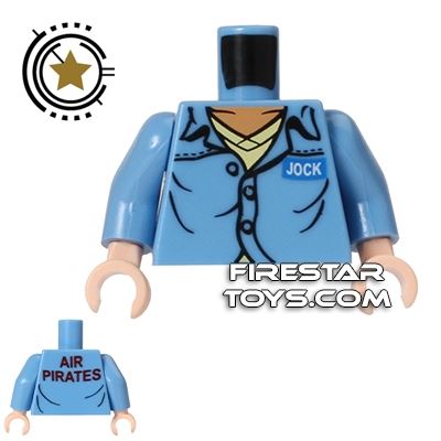 LEGO Mini Figure Torso - Blue Shirt - Jock MEDIUM  BLUE