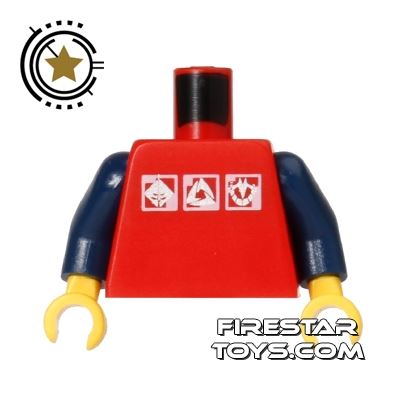 LEGO Mini Figure Torso - Gravity Games Logo RED