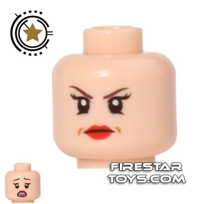 LEGO Mini Figure Heads - Red Lips - Frown LIGHT FLESH