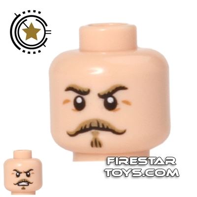 LEGO Mini Figure Heads - Blond Moustache LIGHT FLESH