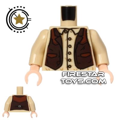 LEGO Mini Figure Torso - Cowboy Shirt and Waistcoat TAN