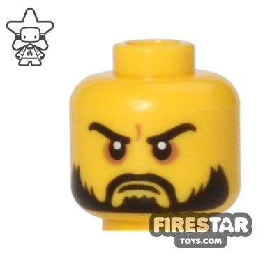 LEGO Mini Figure Heads - Frown - Black Beard YELLOW