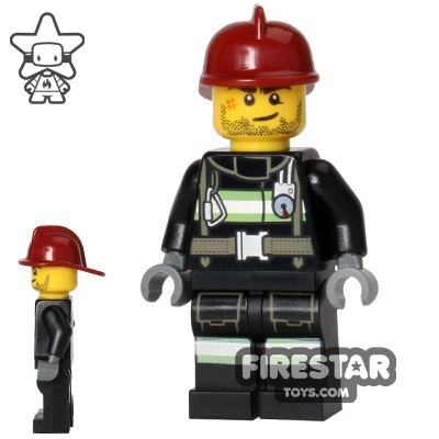 LEGO City Mini Figure - Fireman - Reflective Stripes 