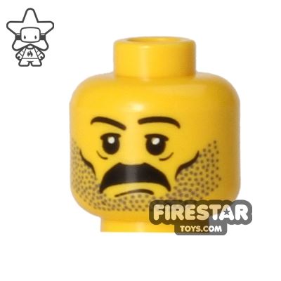 LEGO Mini Figure Heads - Moustache and Stubble YELLOW