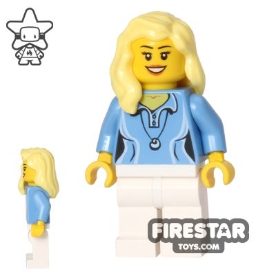 LEGO City Mini Figure - Blue Shirt - Blonde Hair 
