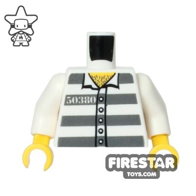 LEGO Mini Figure Torso - Prisoner 50380 WHITE