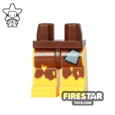 LEGO Mini Figure Legs - Castaway - Rags REDDISH BROWN