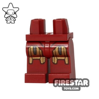 LEGO Mini Figure Legs - Iron Man - Gold Armour DARK RED