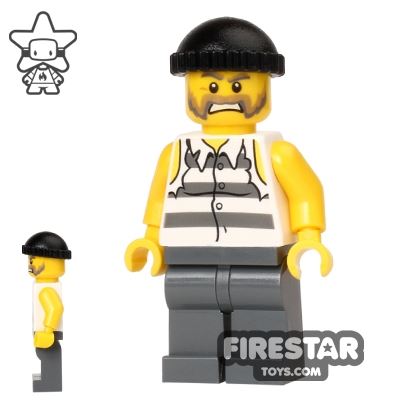 LEGO City Mini Figure - Prisoner - Torn Shirt 