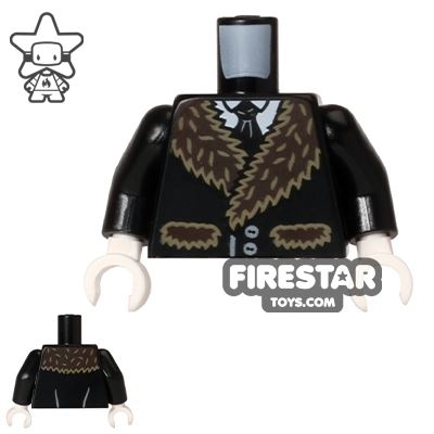 LEGO Mini Figure Torso - The Penguin - Fur Jacket BLACK