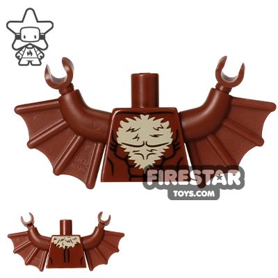 LEGO Mini Figure Torso - Man-Bat REDDISH BROWN