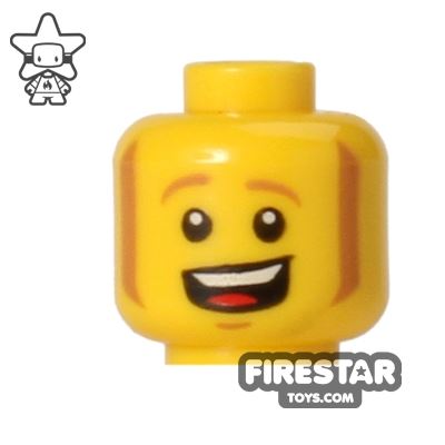 LEGO Mini Figure Heads - Open Smile - Sideburns YELLOW