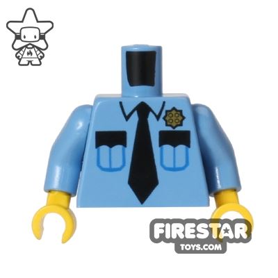 LEGO Mini Figure Torso - Police Shirt - Light Blue MEDIUM  BLUE