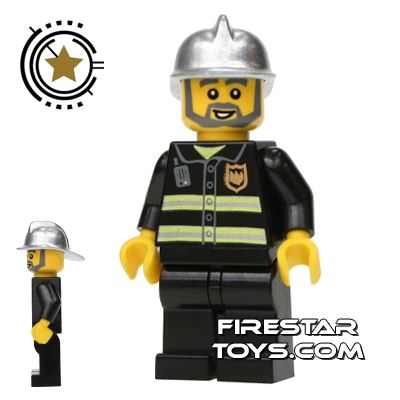LEGO City Minifigure Fireman With Gray Beard