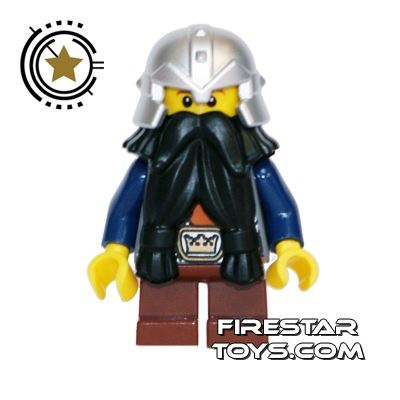 LEGO Castle Fantasy Era - Dwarf - Black Beard Silver Helmet 