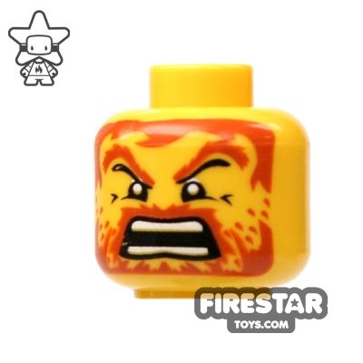 LEGO Mini Figure Heads - Angry Face YELLOW