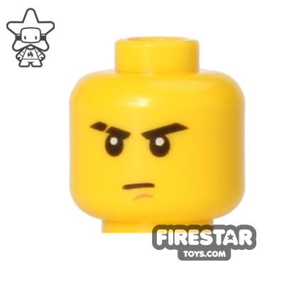 LEGO Mini Figure Heads - Stern - Eyebrow Scar