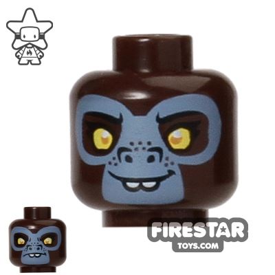 LEGO Mini Figure Heads - Gorilla - G'Loona DARK BROWN