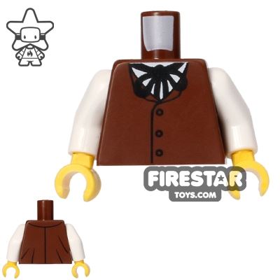 LEGO Mini Figure Torso - Brown Waistcoat REDDISH BROWN