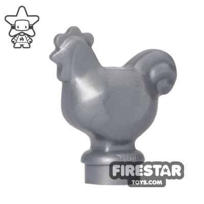LEGO Animals Mini Figure - Chicken - Flat Silver FLAT SILVER