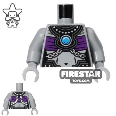 LEGO Mini Figure Torso - Rhino - Dark Purple Top LIGHT BLUEISH GRAY
