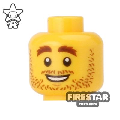 LEGO Mini Figure Heads - Stubble and Smile YELLOW