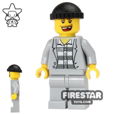 LEGO City Minifigure Prisoner Gray Jacket