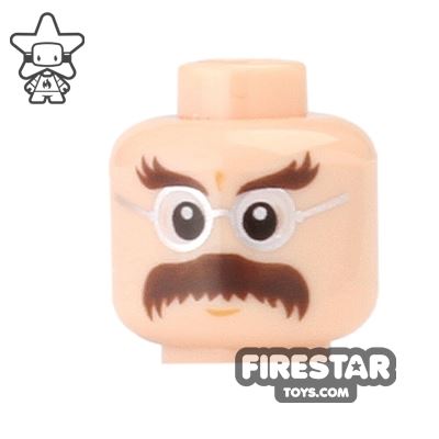 LEGO Mini Figure Heads - Professor Flitwick - Wide Eyes - Moustache LIGHT FLESH