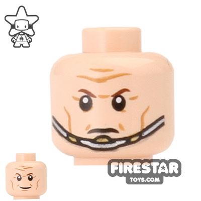 LEGO Mini Figure Heads - Chin Strap - Frown Lines LIGHT FLESH