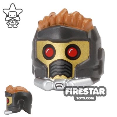 LEGO Star-Lord Helmet with Hair Red Eyes PEARL DARK GRAY