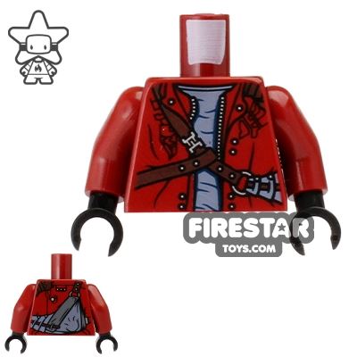 LEGO Mini Figure Torso - Star-Lord - Red Jacket and Bag DARK RED