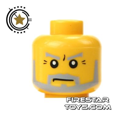 LEGO Mini Figure Heads - Yellow - Gray Beard