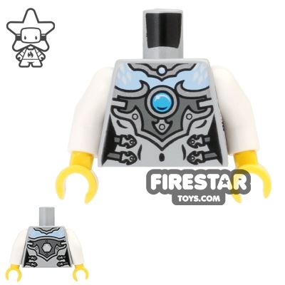 LEGO Mini Figure Torso - Eagle - Silver Armour and Jewel WHITE