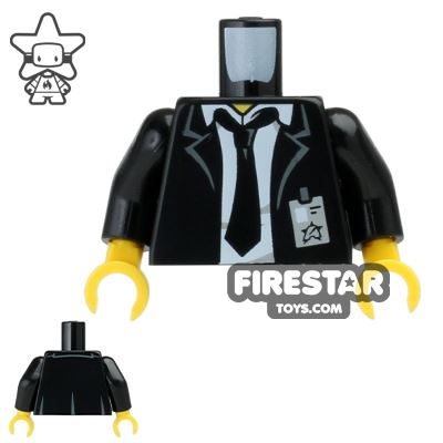 LEGO Mini Figure Torso - Ultra Agents Suit - Loose Tie BLACK