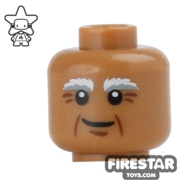LEGO Minifigure Heads - Old Man Smile MEDIUM DARK FLESH