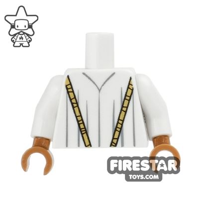 LEGO Minifigure Torso Robe with Long Gold Necklace WHITE