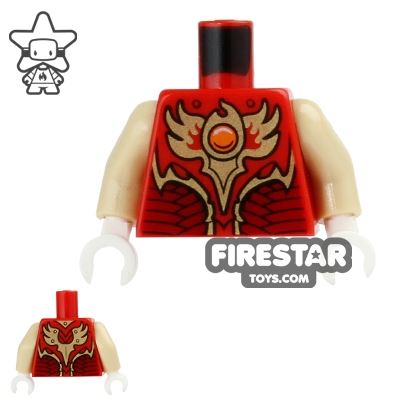 LEGO Mini Figure Torso - Gold and Red Armour