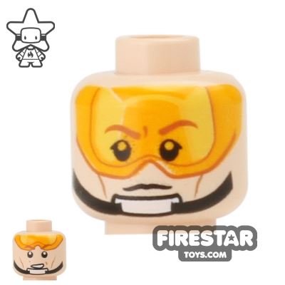 LEGO Mini Figure Heads - Luke Skywalker - Orange Pilot Visor LIGHT FLESH