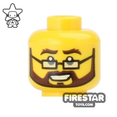 LEGO Mini Figure Heads - Beard and Glasses YELLOW