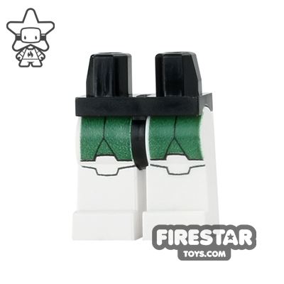 LEGO Mini Figure Legs - Clone Trooper - Dark Green Markings WHITE
