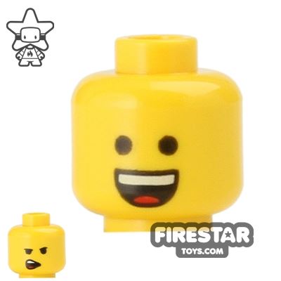 LEGO Mini Figure Heads - Big Open Smile YELLOW